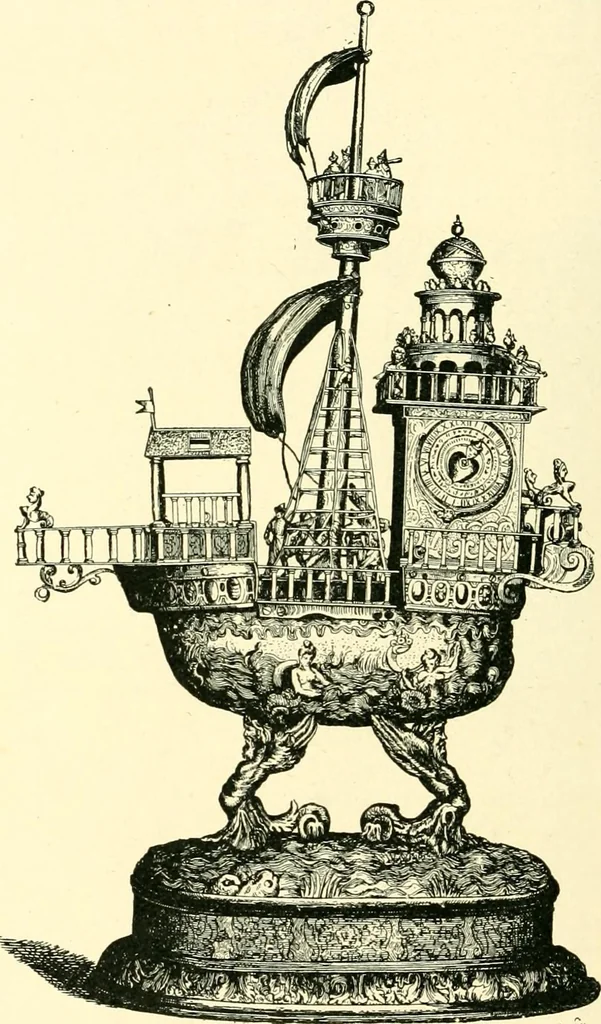 An illustration from Old clocks and watches & their makers, being an historical and descriptive account of the different styles of clocks and watches of the past, in England and abroad, to which is added a list of ten thousand makers, 1904, leaf 113