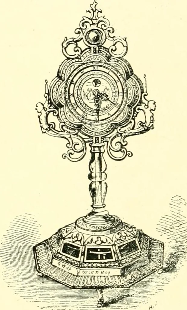 An illustration from Old clocks and watches & their makers, being an historical and descriptive account of the different styles of clocks and watches of the past, in England and abroad, to which is added a list of ten thousand makers, 1904, leaf 117
