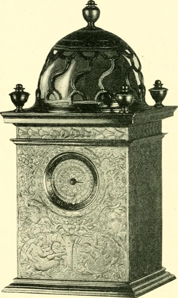 An illustration from Old clocks and watches & their makers, being an historical and descriptive account of the different styles of clocks and watches of the past, in England and abroad, to which is added a list of ten thousand makers, 1904, leaf 119
