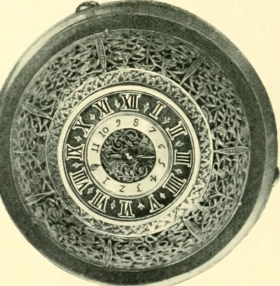 An illustration from Old clocks and watches & their makers, being an historical and descriptive account of the different styles of clocks and watches of the past, in England and abroad, to which is added a list of ten thousand makers, 1904, leaf 123