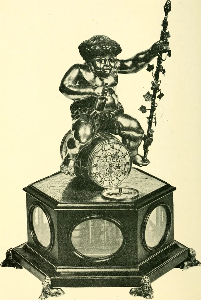 An illustration from Old clocks and watches & their makers, being an historical and descriptive account of the different styles of clocks and watches of the past, in England and abroad, to which is added a list of ten thousand makers, 1904, leaf 129