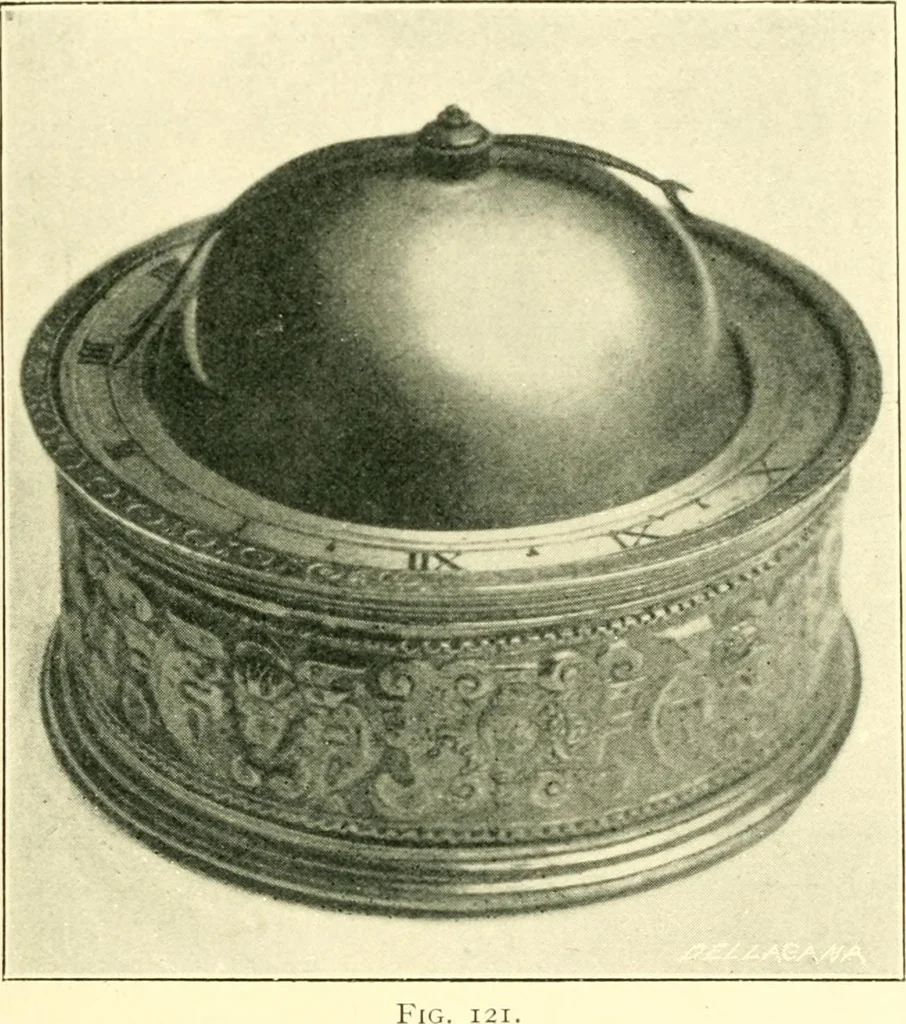 An illustration from Old clocks and watches & their makers, being an historical and descriptive account of the different styles of clocks and watches of the past, in England and abroad, to which is added a list of ten thousand makers, 1904, leaf 142