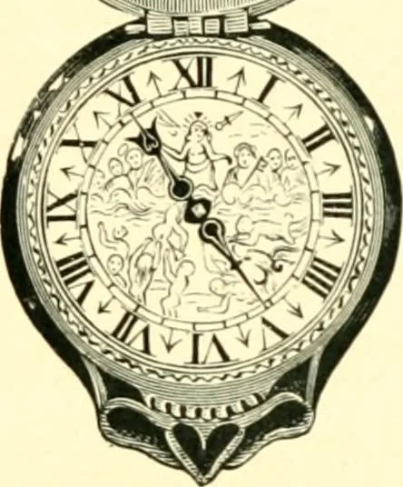 An illustration from Old clocks and watches & their makers, being an historical and descriptive account of the different styles of clocks and watches of the past, in England and abroad, to which is added a list of ten thousand makers, 1904, leaf 146