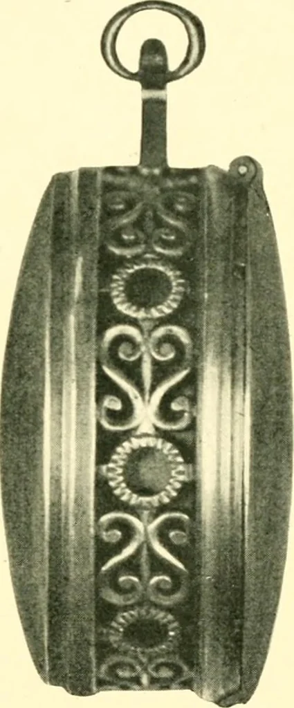An illustration from Old clocks and watches & their makers, being an historical and descriptive account of the different styles of clocks and watches of the past, in England and abroad, to which is added a list of ten thousand makers, 1904, leaf 150