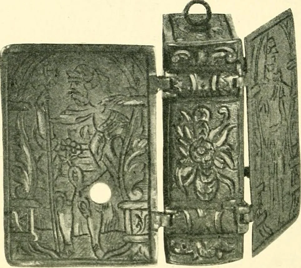 An illustration from Old clocks and watches & their makers, being an historical and descriptive account of the different styles of clocks and watches of the past, in England and abroad, to which is added a list of ten thousand makers, 1904, leaf 159