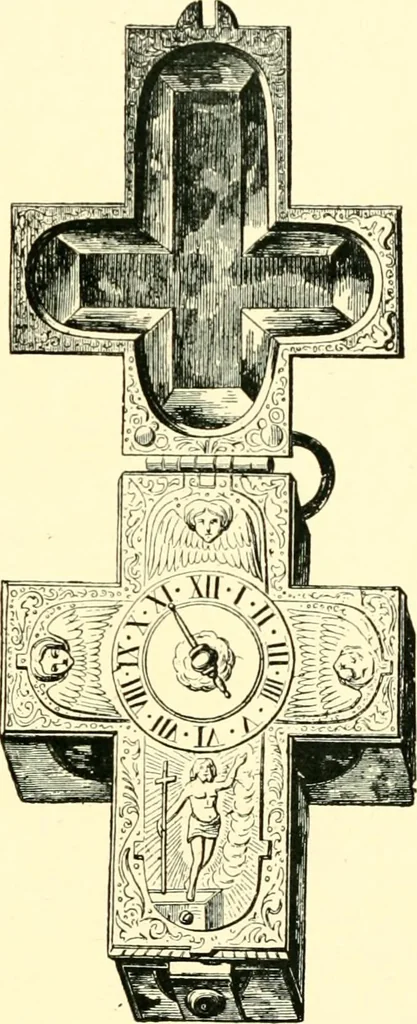 An illustration from Old clocks and watches & their makers, being an historical and descriptive account of the different styles of clocks and watches of the past, in England and abroad, to which is added a list of ten thousand makers, 1904, leaf 162