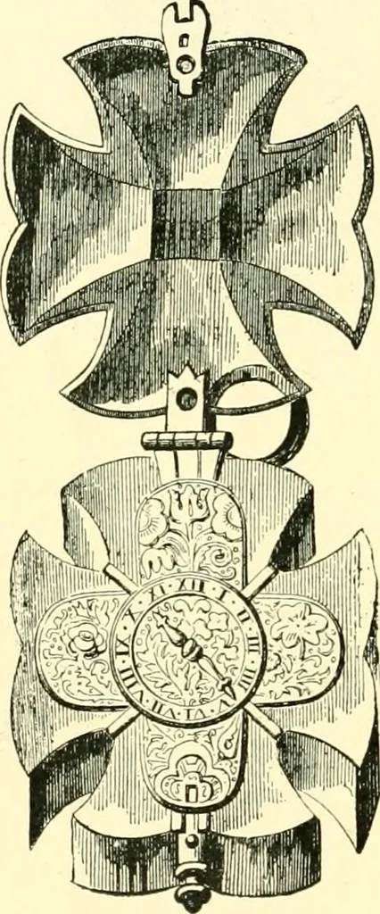 An illustration from Old clocks and watches & their makers, being an historical and descriptive account of the different styles of clocks and watches of the past, in England and abroad, to which is added a list of ten thousand makers, 1904, leaf 163