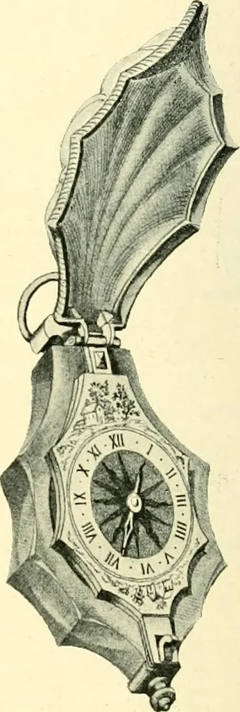 An illustration from Old clocks and watches & their makers, being an historical and descriptive account of the different styles of clocks and watches of the past, in England and abroad, to which is added a list of ten thousand makers, 1904, leaf 163