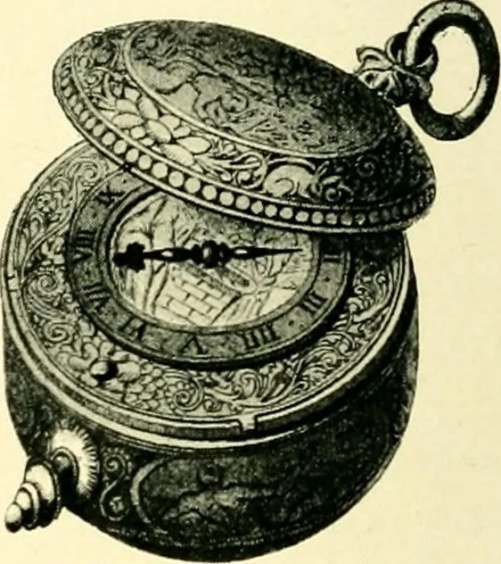 An illustration from Old clocks and watches & their makers, being an historical and descriptive account of the different styles of clocks and watches of the past, in England and abroad, to which is added a list of ten thousand makers, 1904, leaf 165