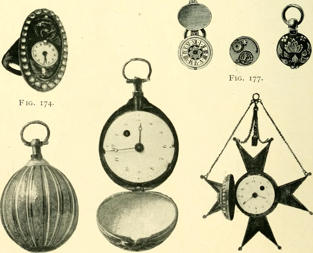 An illustration from Old clocks and watches & their makers, being an historical and descriptive account of the different styles of clocks and watches of the past, in England and abroad, to which is added a list of ten thousand makers, 1904, leaf 169