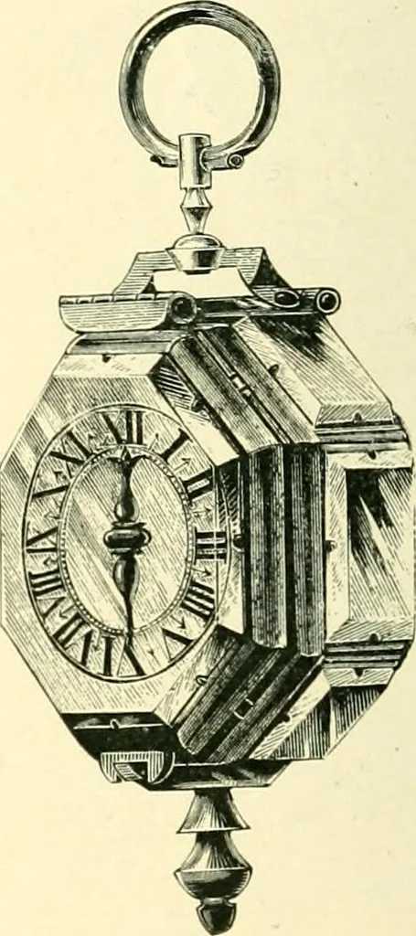 An illustration from Old clocks and watches & their makers, being an historical and descriptive account of the different styles of clocks and watches of the past, in England and abroad, to which is added a list of ten thousand makers, 1904, leaf 173