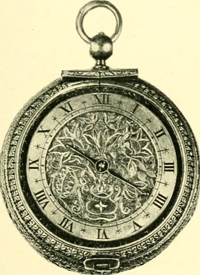 An illustration from Old clocks and watches & their makers, being an historical and descriptive account of the different styles of clocks and watches of the past, in England and abroad, to which is added a list of ten thousand makers, 1904, leaf 176