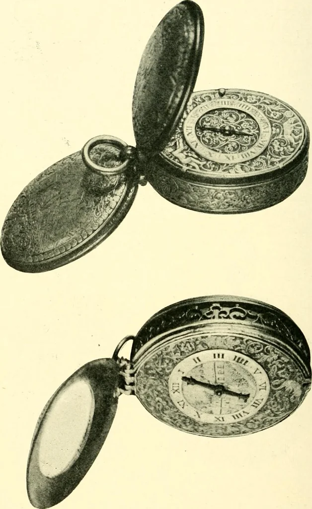 An illustration from Old clocks and watches & their makers, being an historical and descriptive account of the different styles of clocks and watches of the past, in England and abroad, to which is added a list of ten thousand makers, 1904, leaf 177