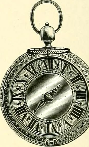 An illustration from Old clocks and watches & their makers, being an historical and descriptive account of the different styles of clocks and watches of the past, in England and abroad, to which is added a list of ten thousand makers, 1904, leaf 181