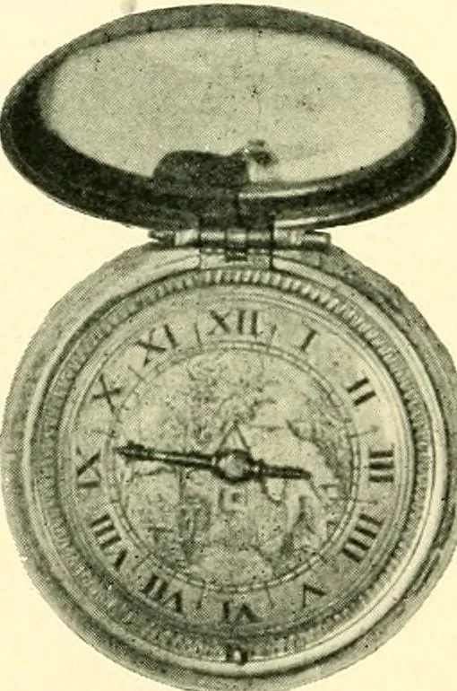 An illustration from Old clocks and watches & their makers, being an historical and descriptive account of the different styles of clocks and watches of the past, in England and abroad, to which is added a list of ten thousand makers, 1904, leaf 181