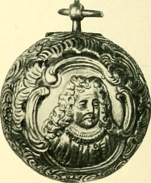 An illustration from Old clocks and watches & their makers, being an historical and descriptive account of the different styles of clocks and watches of the past, in England and abroad, to which is added a list of ten thousand makers, 1904, leaf 181