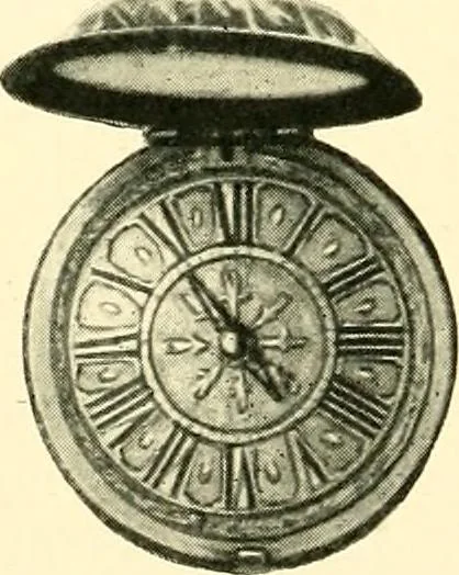 An illustration from Old clocks and watches & their makers, being an historical and descriptive account of the different styles of clocks and watches of the past, in England and abroad, to which is added a list of ten thousand makers, 1904, leaf 181