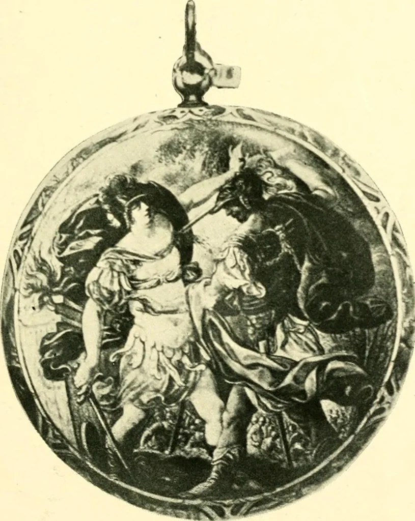 An illustration from Old clocks and watches & their makers, being an historical and descriptive account of the different styles of clocks and watches of the past, in England and abroad, to which is added a list of ten thousand makers, 1904, leaf 192