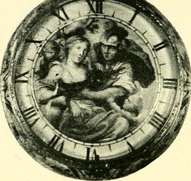 An illustration from Old clocks and watches & their makers, being an historical and descriptive account of the different styles of clocks and watches of the past, in England and abroad, to which is added a list of ten thousand makers, 1904, leaf 199