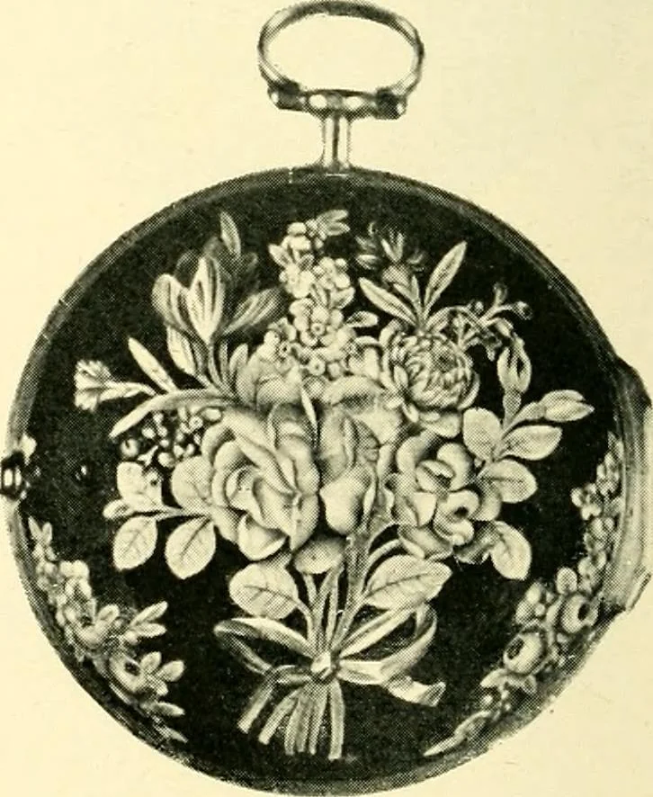 An illustration from Old clocks and watches & their makers, being an historical and descriptive account of the different styles of clocks and watches of the past, in England and abroad, to which is added a list of ten thousand makers, 1904, leaf 203