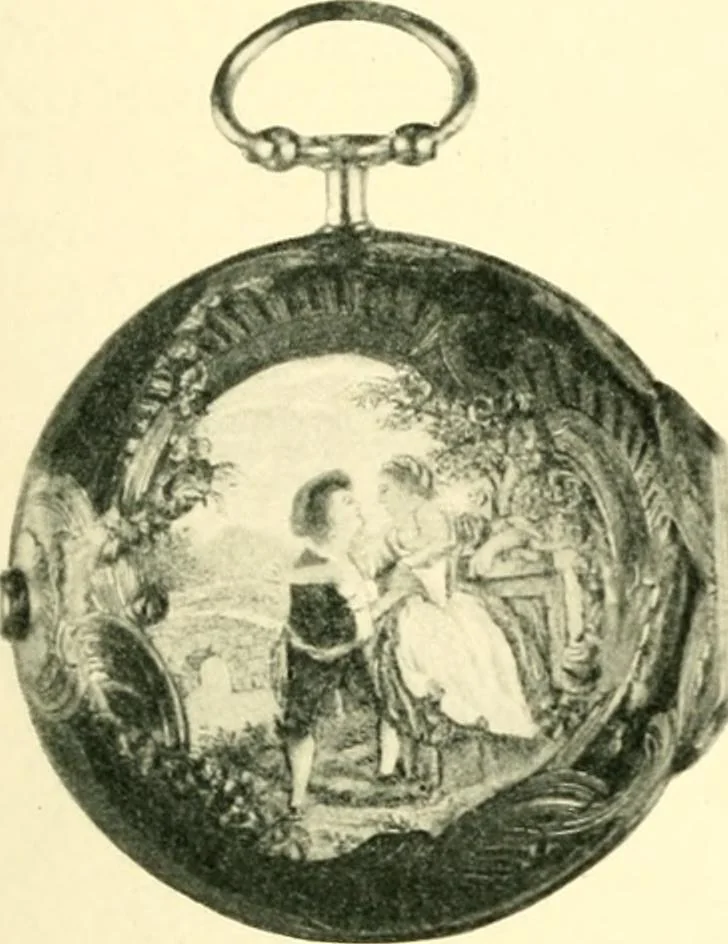 An illustration from Old clocks and watches & their makers, being an historical and descriptive account of the different styles of clocks and watches of the past, in England and abroad, to which is added a list of ten thousand makers, 1904, leaf 208