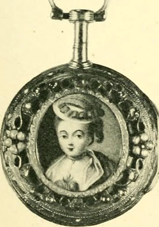 An illustration from Old clocks and watches & their makers, being an historical and descriptive account of the different styles of clocks and watches of the past, in England and abroad, to which is added a list of ten thousand makers, 1904, leaf 208