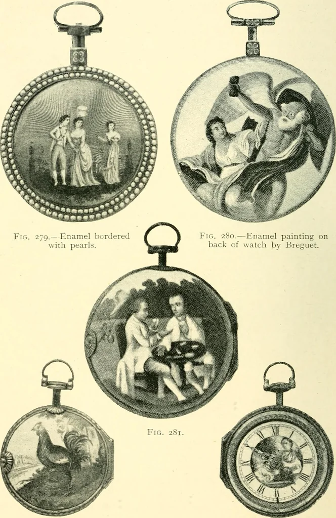 An illustration from Old clocks and watches & their makers, being an historical and descriptive account of the different styles of clocks and watches of the past, in England and abroad, to which is added a list of ten thousand makers, 1904, leaf 211