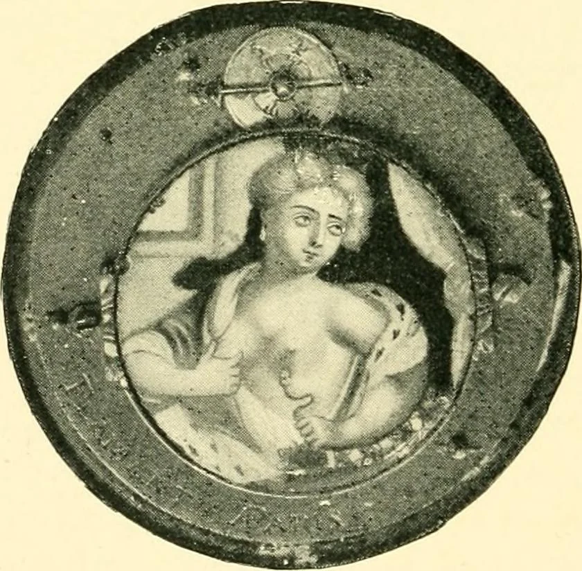 An illustration from Old clocks and watches & their makers, being an historical and descriptive account of the different styles of clocks and watches of the past, in England and abroad, to which is added a list of ten thousand makers, 1904, leaf 213
