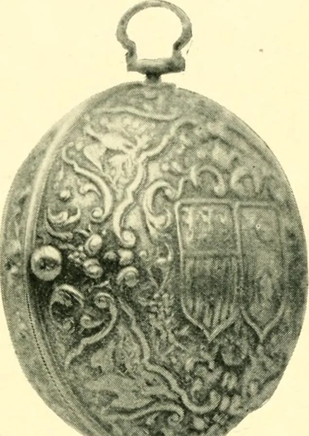 An illustration from Old clocks and watches & their makers, being an historical and descriptive account of the different styles of clocks and watches of the past, in England and abroad, to which is added a list of ten thousand makers, 1904, leaf 214