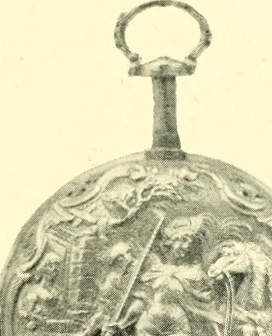 An illustration from Old clocks and watches & their makers, being an historical and descriptive account of the different styles of clocks and watches of the past, in England and abroad, to which is added a list of ten thousand makers, 1904, leaf 216