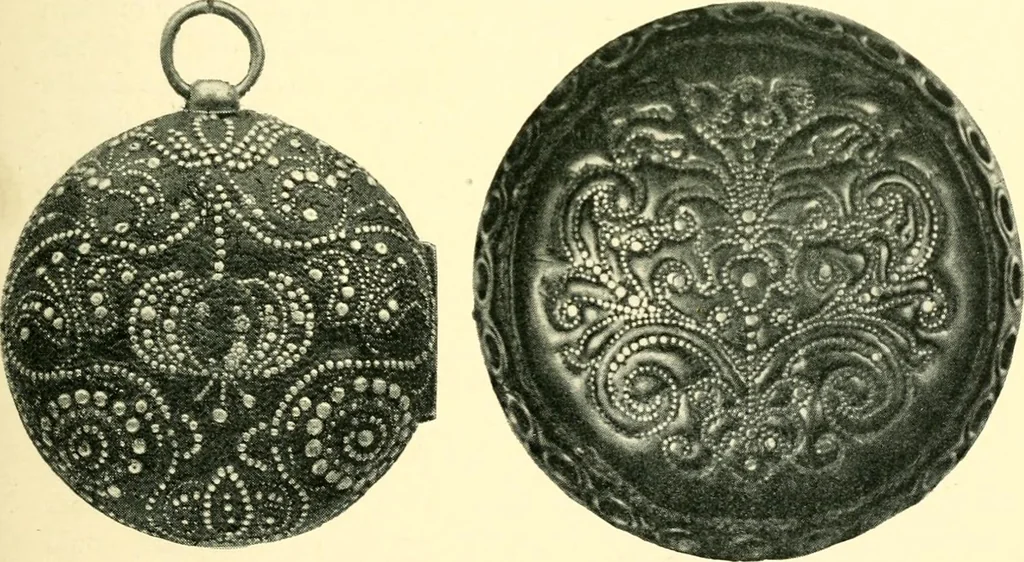 An illustration from Old clocks and watches & their makers, being an historical and descriptive account of the different styles of clocks and watches of the past, in England and abroad, to which is added a list of ten thousand makers, 1904, leaf 222