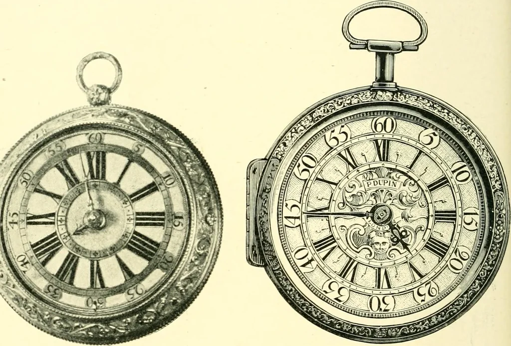 An illustration from Old clocks and watches & their makers, being an historical and descriptive account of the different styles of clocks and watches of the past, in England and abroad, to which is added a list of ten thousand makers, 1904, leaf 231