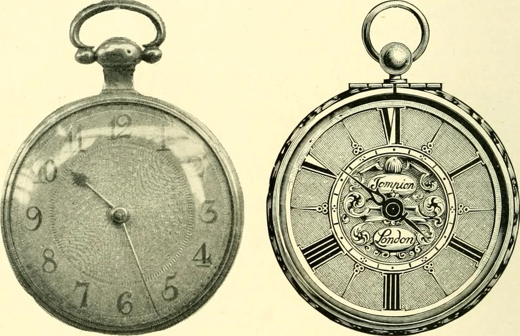An illustration from Old clocks and watches & their makers, being an historical and descriptive account of the different styles of clocks and watches of the past, in England and abroad, to which is added a list of ten thousand makers, 1904, leaf 237