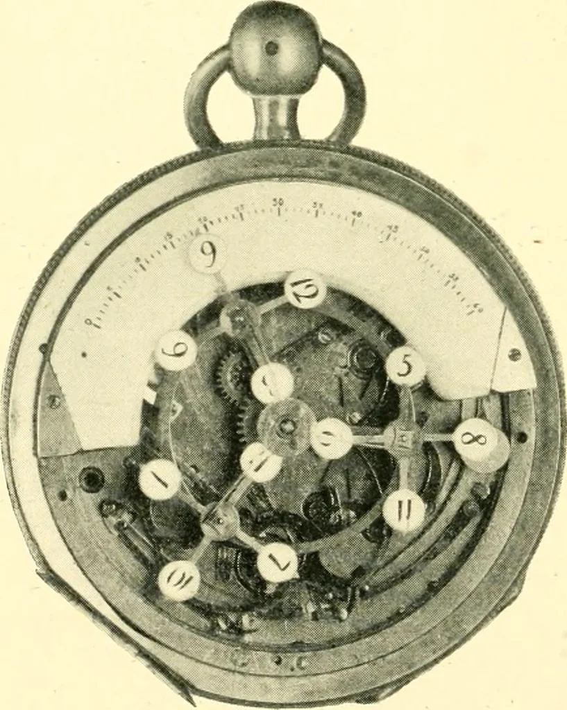 An illustration from Old clocks and watches & their makers, being an historical and descriptive account of the different styles of clocks and watches of the past, in England and abroad, to which is added a list of ten thousand makers, 1904, leaf 243