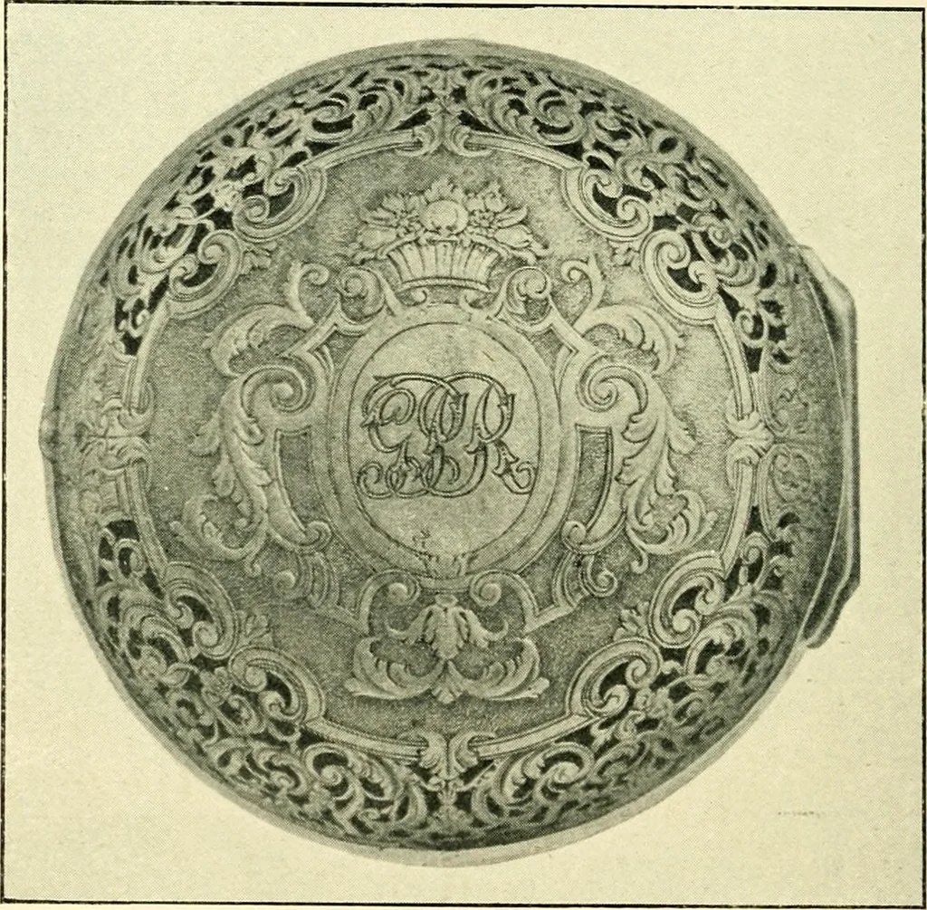 An illustration from Old clocks and watches & their makers, being an historical and descriptive account of the different styles of clocks and watches of the past, in England and abroad, to which is added a list of ten thousand makers, 1904, leaf 255