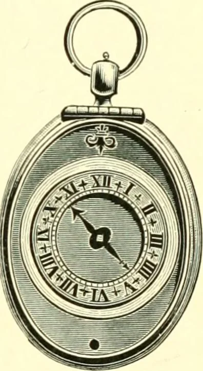 An illustration from Old clocks and watches & their makers, being an historical and descriptive account of the different styles of clocks and watches of the past, in England and abroad, to which is added a list of ten thousand makers, 1904, leaf 264
