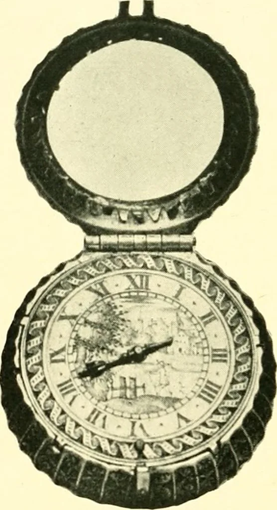 An illustration from Old clocks and watches & their makers, being an historical and descriptive account of the different styles of clocks and watches of the past, in England and abroad, to which is added a list of ten thousand makers, 1904, leaf 279