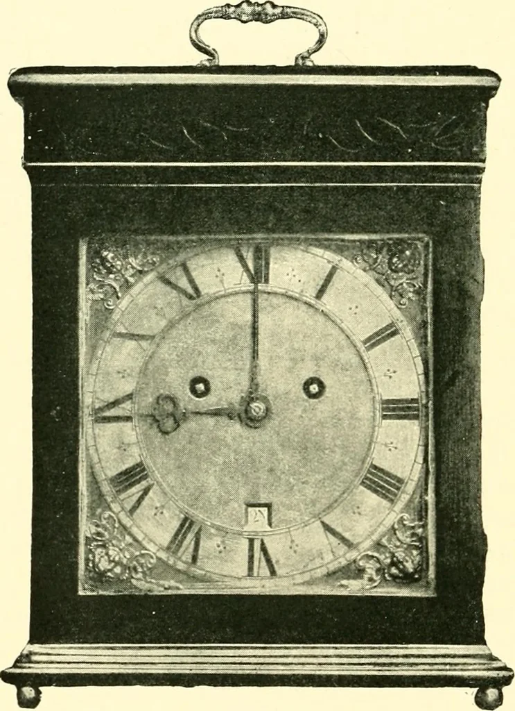 An illustration from Old clocks and watches & their makers, being an historical and descriptive account of the different styles of clocks and watches of the past, in England and abroad, to which is added a list of ten thousand makers, 1904, leaf 281