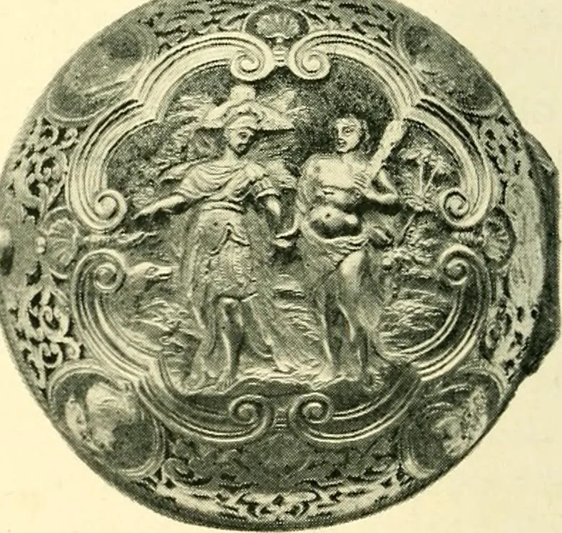 An illustration from Old clocks and watches & their makers, being an historical and descriptive account of the different styles of clocks and watches of the past, in England and abroad, to which is added a list of ten thousand makers, 1904, leaf 299
