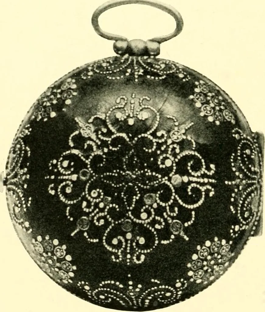 An illustration from Old clocks and watches & their makers, being an historical and descriptive account of the different styles of clocks and watches of the past, in England and abroad, to which is added a list of ten thousand makers, 1904, leaf 311
