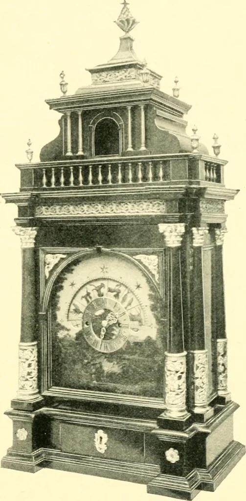 An illustration from Old clocks and watches & their makers, being an historical and descriptive account of the different styles of clocks and watches of the past, in England and abroad, to which is added a list of ten thousand makers, 1904, leaf 314