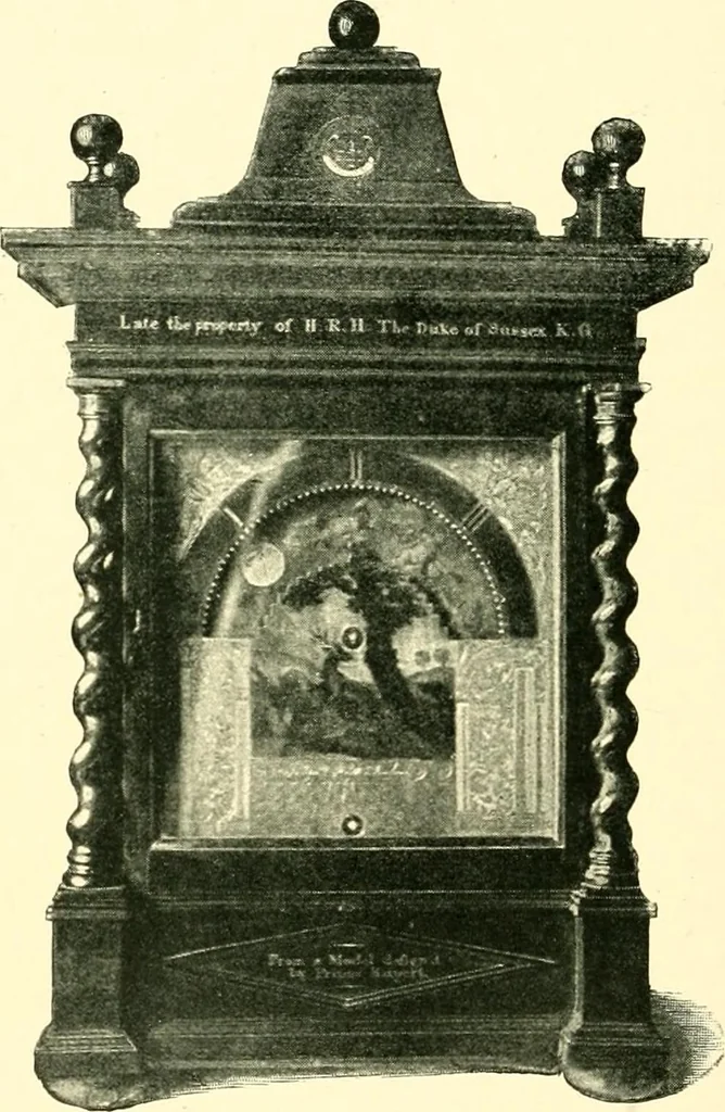 An illustration from Old clocks and watches & their makers, being an historical and descriptive account of the different styles of clocks and watches of the past, in England and abroad, to which is added a list of ten thousand makers, 1904, leaf 323