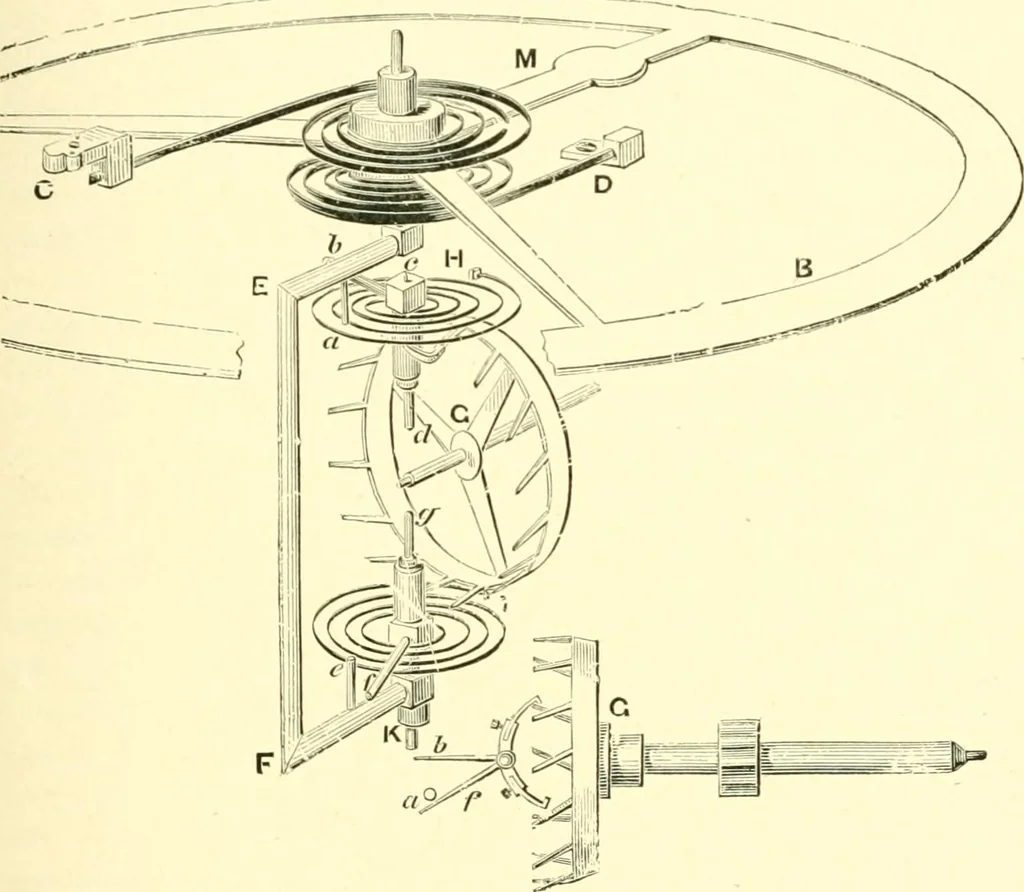 An illustration from Old clocks and watches & their makers, being an historical and descriptive account of the different styles of clocks and watches of the past, in England and abroad, to which is added a list of ten thousand makers, 1904, leaf 350
