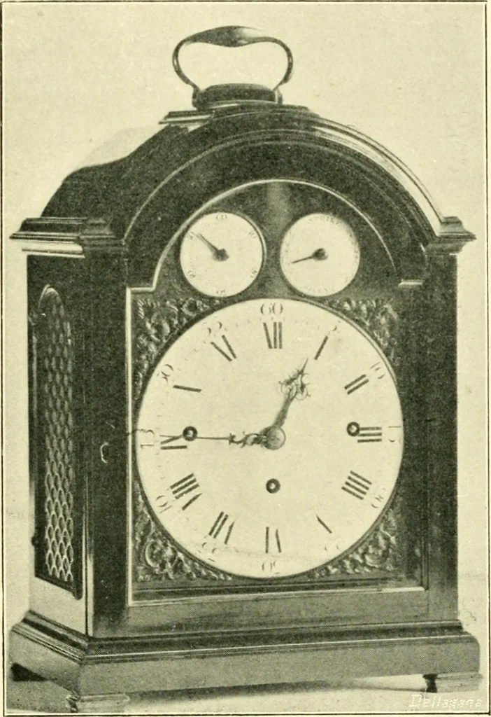 An illustration from Old clocks and watches & their makers, being an historical and descriptive account of the different styles of clocks and watches of the past, in England and abroad, to which is added a list of ten thousand makers, 1904, leaf 362