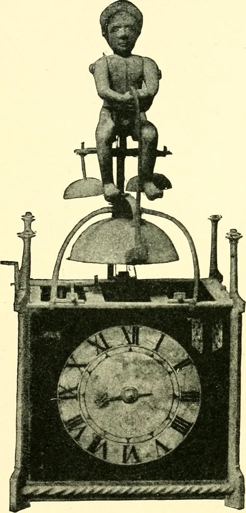 An illustration from Old clocks and watches & their makers, being an historical and descriptive account of the different styles of clocks and watches of the past, in England and abroad, to which is added a list of ten thousand makers, 1904, leaf 37