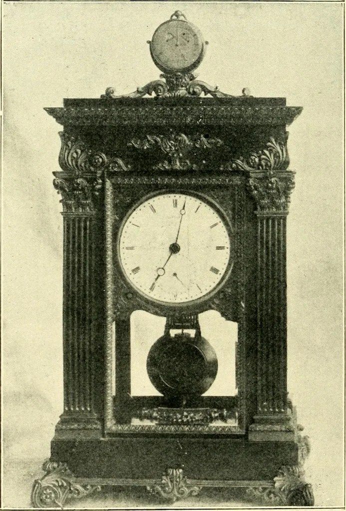 An illustration from Old clocks and watches & their makers, being an historical and descriptive account of the different styles of clocks and watches of the past, in England and abroad, to which is added a list of ten thousand makers, 1904, leaf 375