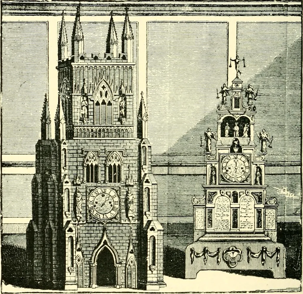 An illustration from Old clocks and watches & their makers, being an historical and descriptive account of the different styles of clocks and watches of the past, in England and abroad, to which is added a list of ten thousand makers, 1904, leaf 385