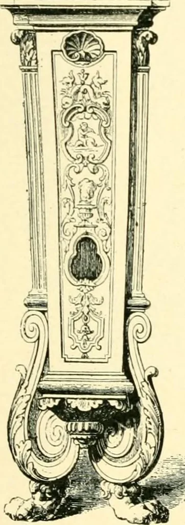 An illustration from Old clocks and watches & their makers, being an historical and descriptive account of the different styles of clocks and watches of the past, in England and abroad, to which is added a list of ten thousand makers, 1904, leaf 396