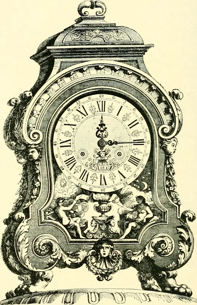 An illustration from Old clocks and watches & their makers, being an historical and descriptive account of the different styles of clocks and watches of the past, in England and abroad, to which is added a list of ten thousand makers, 1904, leaf 397