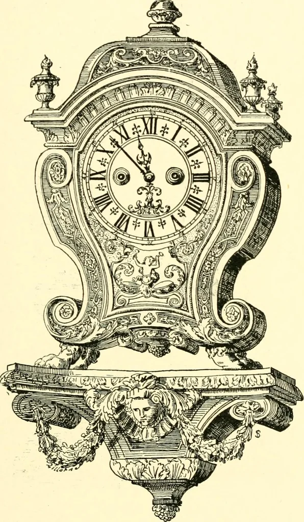 An illustration from Old clocks and watches & their makers, being an historical and descriptive account of the different styles of clocks and watches of the past, in England and abroad, to which is added a list of ten thousand makers, 1904, leaf 398